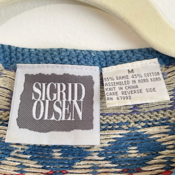 Vintage Sigrid Olsen Sweater elephant Boho 3D knit beaded dopamine colorful fun - Picture 4 of 9